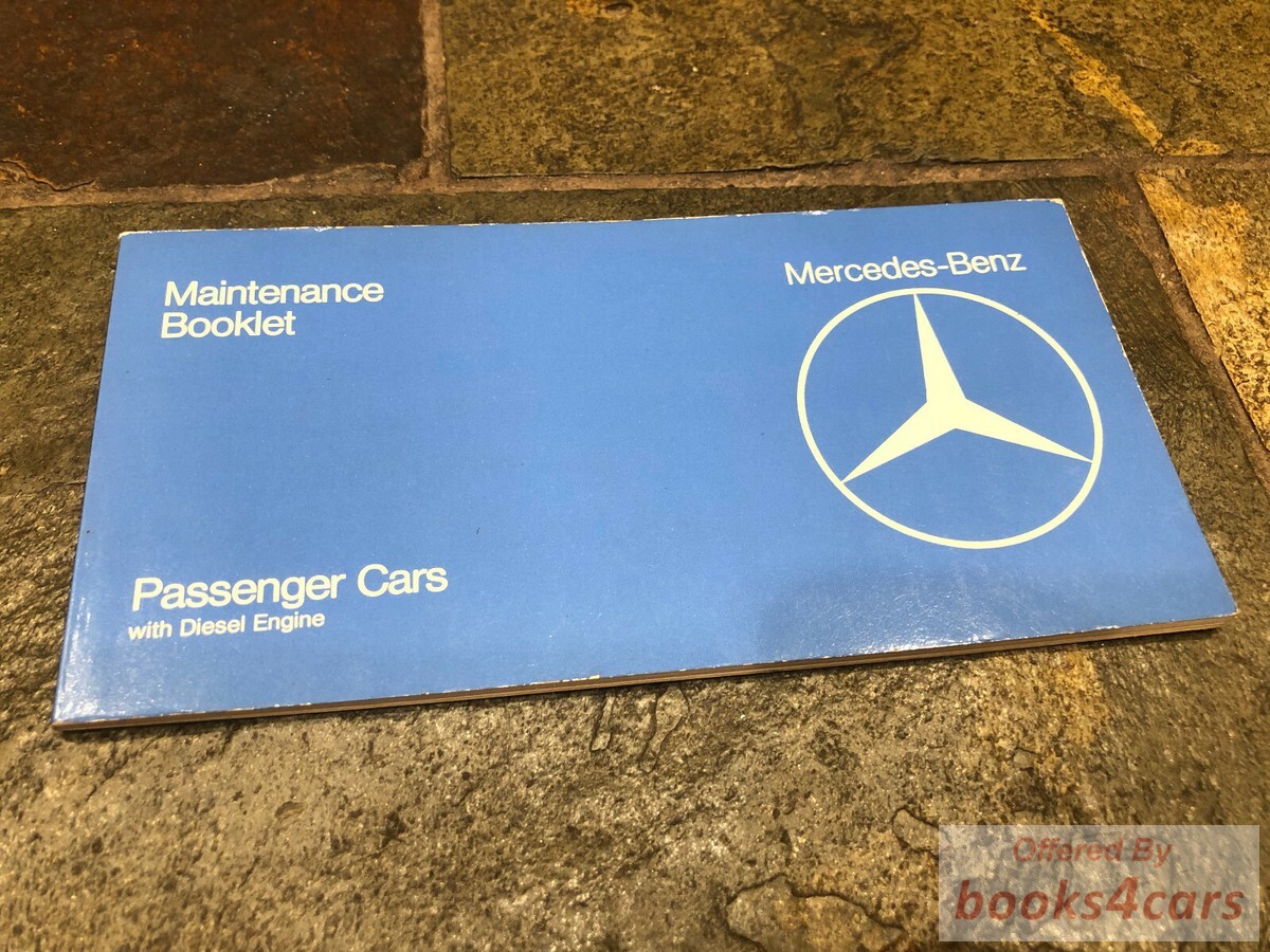 view cover of 1991 Mercedes Diesel Engine Passenger Cars Maintenance Booklet