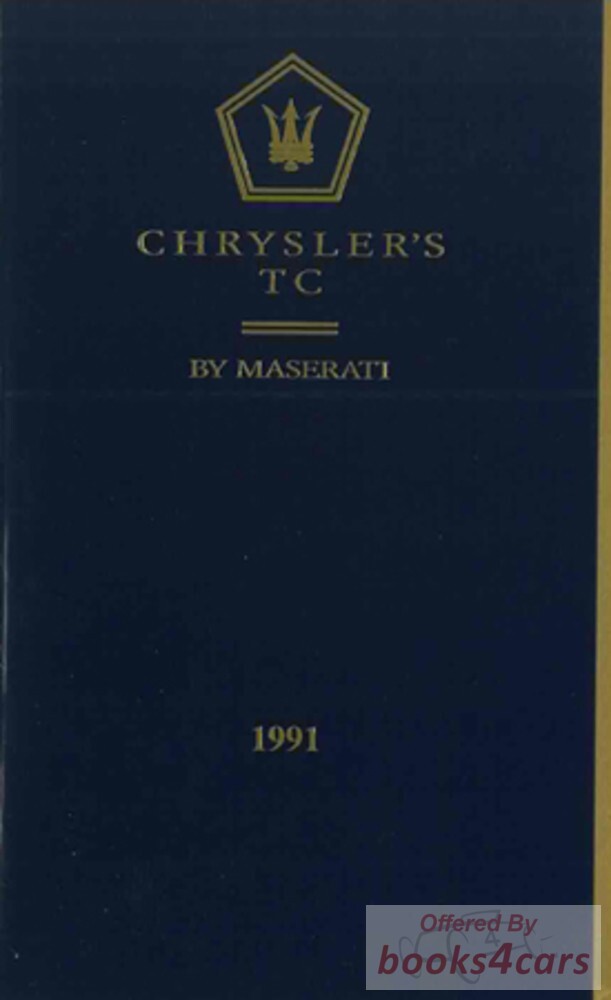 view cover of 1991 TC Maserati by Chrysler owners manual 140 pages