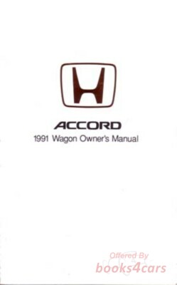 view cover of 1991 Wagon Accord Owner's Manual by Honda