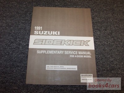 view cover of 1991 Sidekick 4 Door Shop Service Repair Manual Supplement by Suzuki