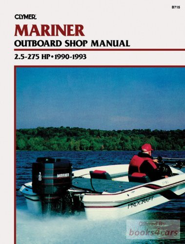 view cover of 1990-1993 2.5 275 hp Outboards Marine Shop Service Repair Manual, 640 pages by Clymer for Mariner