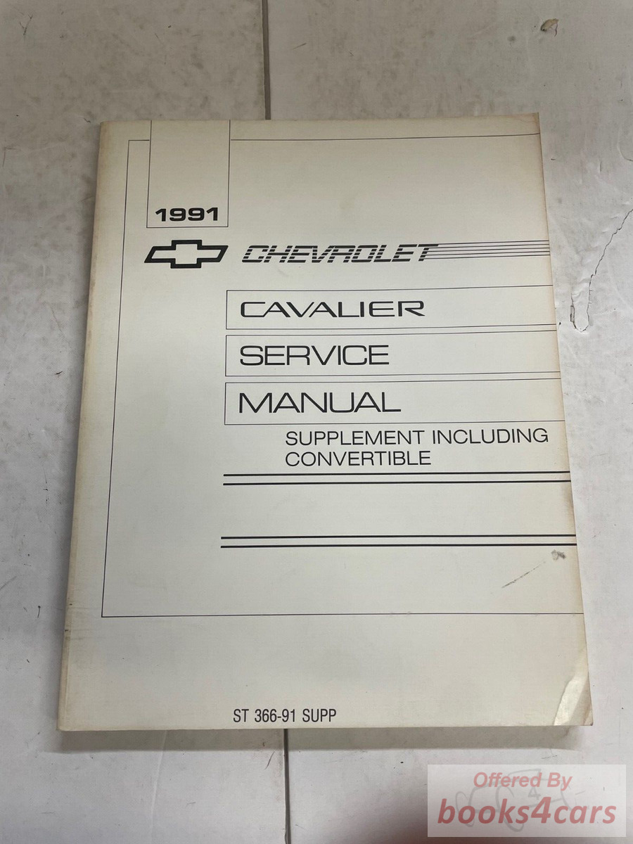 view cover of 1991 Cavalier supplement Service manual by Chevrolet, includes Convertible.