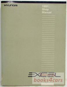 view cover of 1991 Excel Shop Service Repair Manual by Hyundai