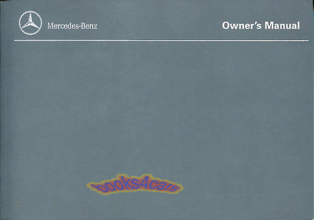 view cover of 1991 300SL 500SL owners manual by Mercedes