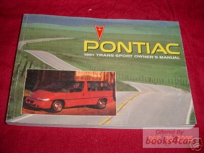 view cover of 1991 Trans Sport Owners Manual by Pontiac