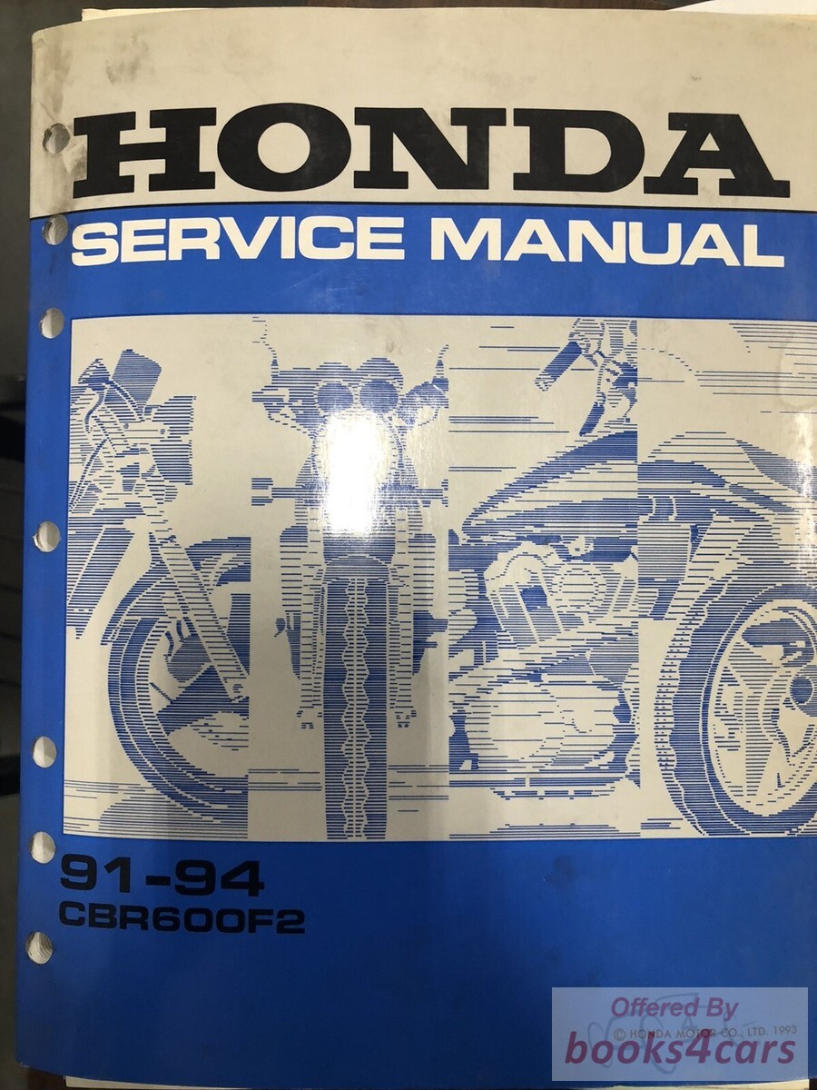 view cover of 1991-1994 CBR600F2 Shop Service Repair Manual by Honda for CBR 600 F2