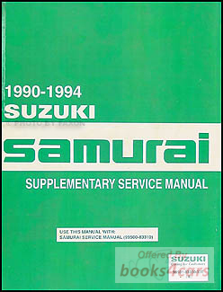 view cover of 1990-1994 Samurai Shop Service Repair Manual Supplement to 1988 manual by Suzuki