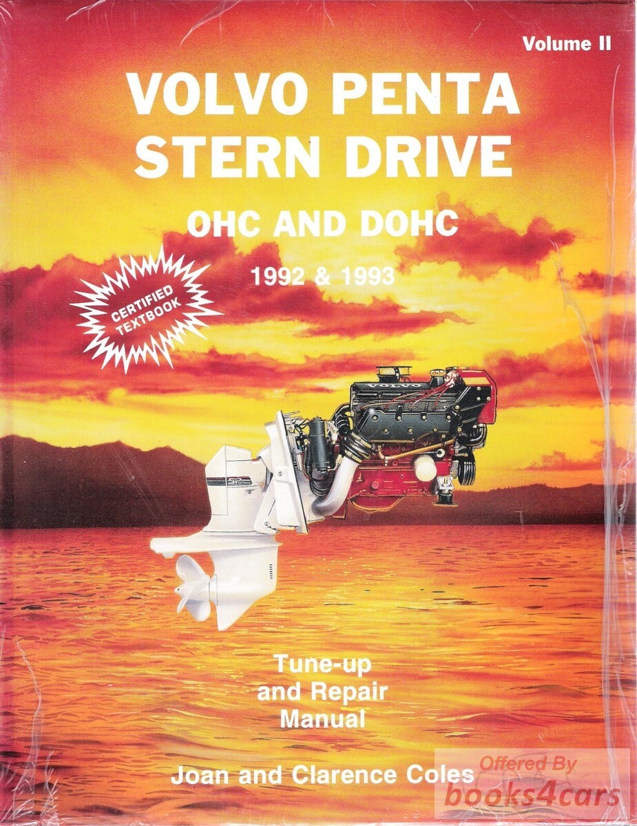 view cover of 1992-1993 Volvo Penta Stern Drives Covers all Single SP and Duo Prop DP models powered by Volvo 4 cylinder engines Maintenance and Repair Manuals