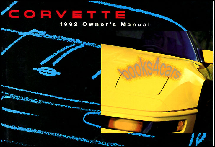 view cover of 1992 Owners Manual by Chevrolet Corvette
