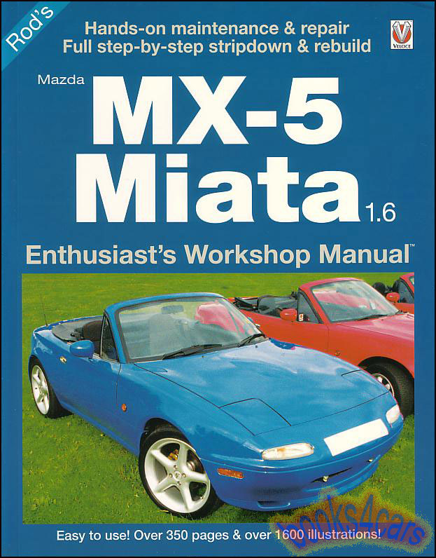 view cover of 1989-1994 Mazda Miata Enthusiast's Shop service repair Manual for 1.6 liter by Rod Grainger very comprehensive 368 pages
