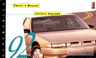 view cover of 1992 Cutlass Supreme Owner's manual by Oldsmobile