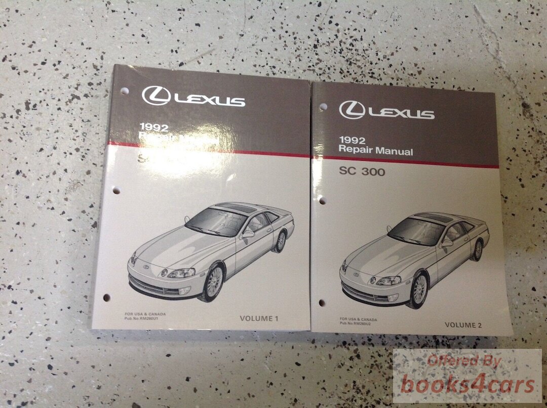 view cover of 1992 SC300 Shop Service Repair Manual 2 volume set by Lexus for SC 300