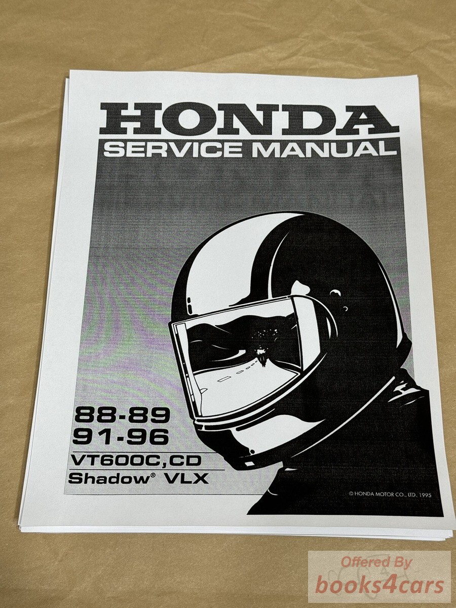 view cover of 1988-1996 VT600 Shop Service Repair Manual by Honda for VT 600 , VT600C Shadow VLX, VT600CD, VT750CD
