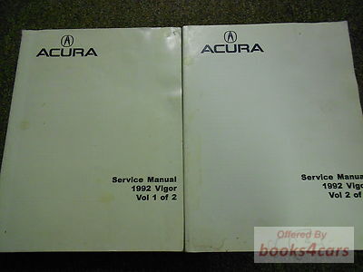 view cover of 1992 Vigor Shop Service Repair Manual by Acura