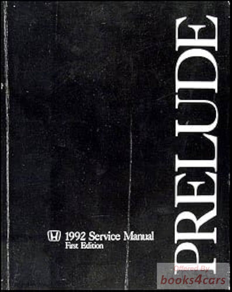 view cover of 1992 Prelude Shop Service Repair Manual by Honda