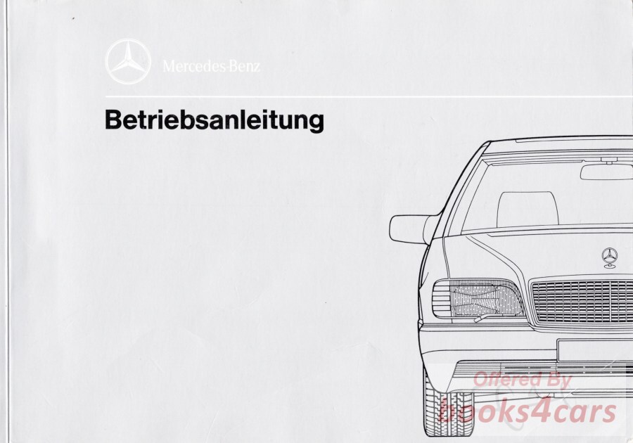 view cover of 1992 600SEL owner's manual by Mercedes in GERMAN language