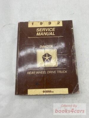 view cover of 1992 Dakota Shop Service Repair Manual by Dodge Truck