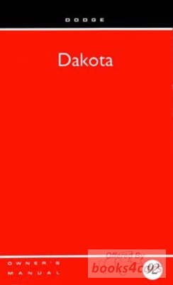 view cover of 1992 Dakota Owners Manual by Dodge