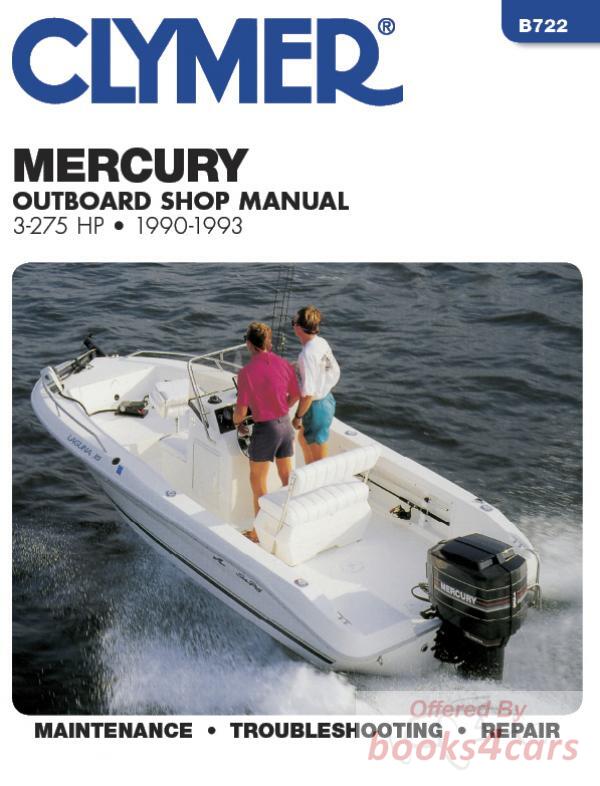view cover of 1990-1993 3 275 hp Outboards Marine Shop Service Repair Manual, 640 pages by Clymer for Mercury