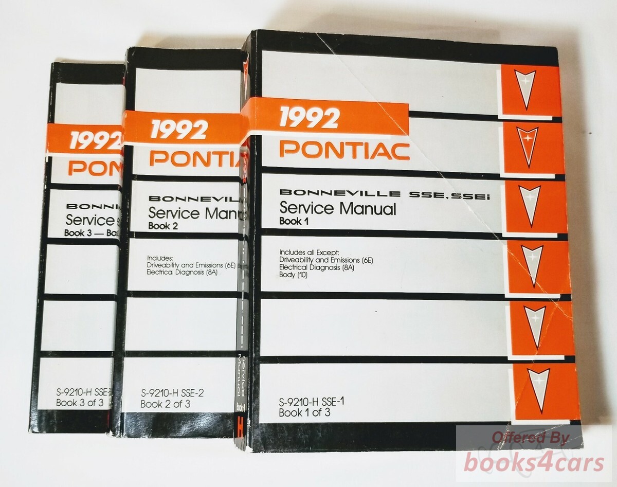 view cover of 1992 Bonneville SSE/SSEi Body Service Manual, Vol. #3. S-9210-H SSE-3