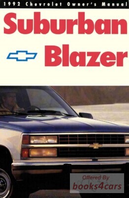 view cover of 1992 Suburban Blazer Owners Manual by Chevrolet & GMC Truck