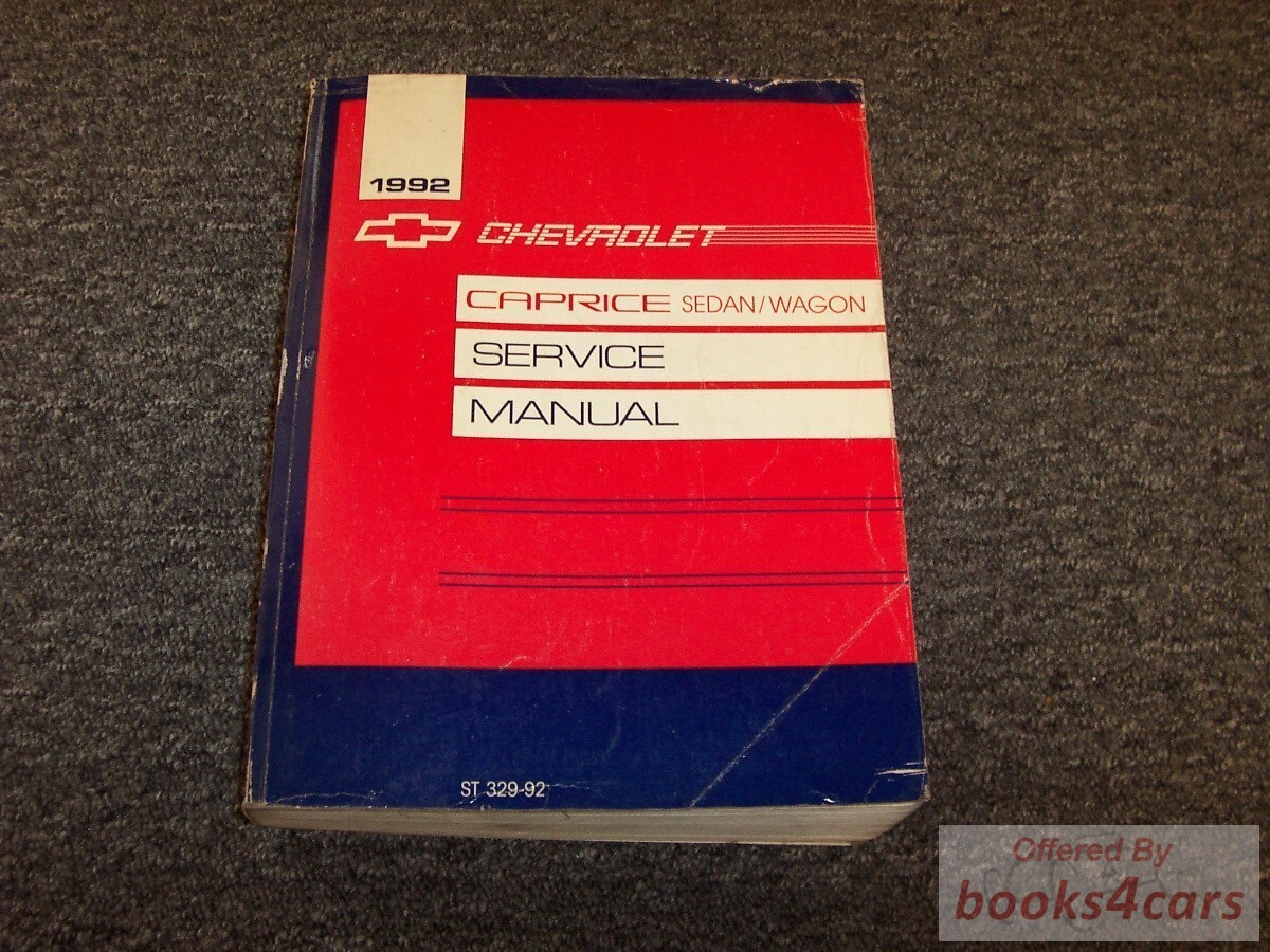 view cover of 1992 Caprice Shop Service Repair Manual by Chevrolet sedan and wagon