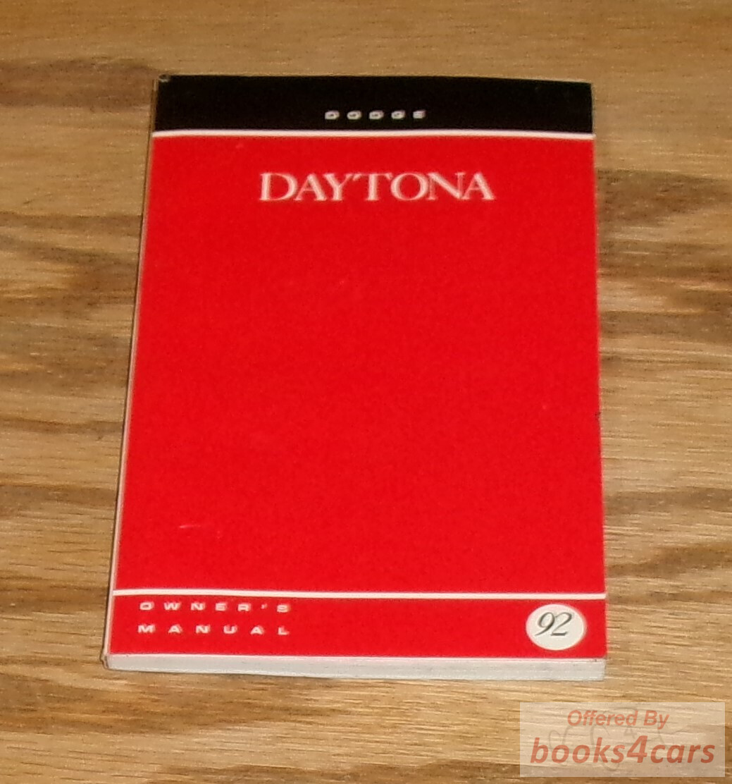 view cover of 1992 Dodge Daytona Owners' Manual