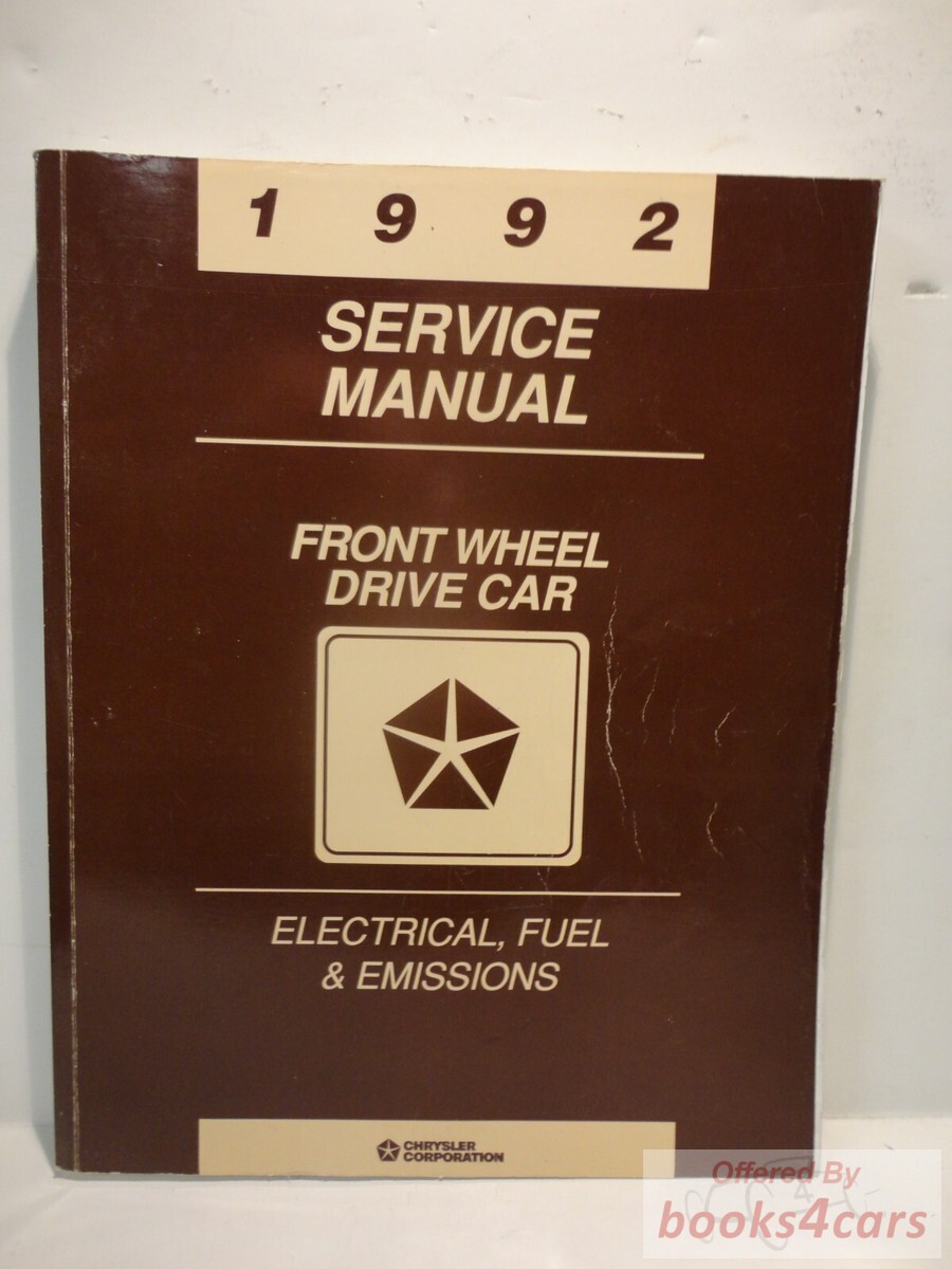view cover of 1992 Front Wheel Drive Car Electrical Fuel & Emissions Manual by Chrysler