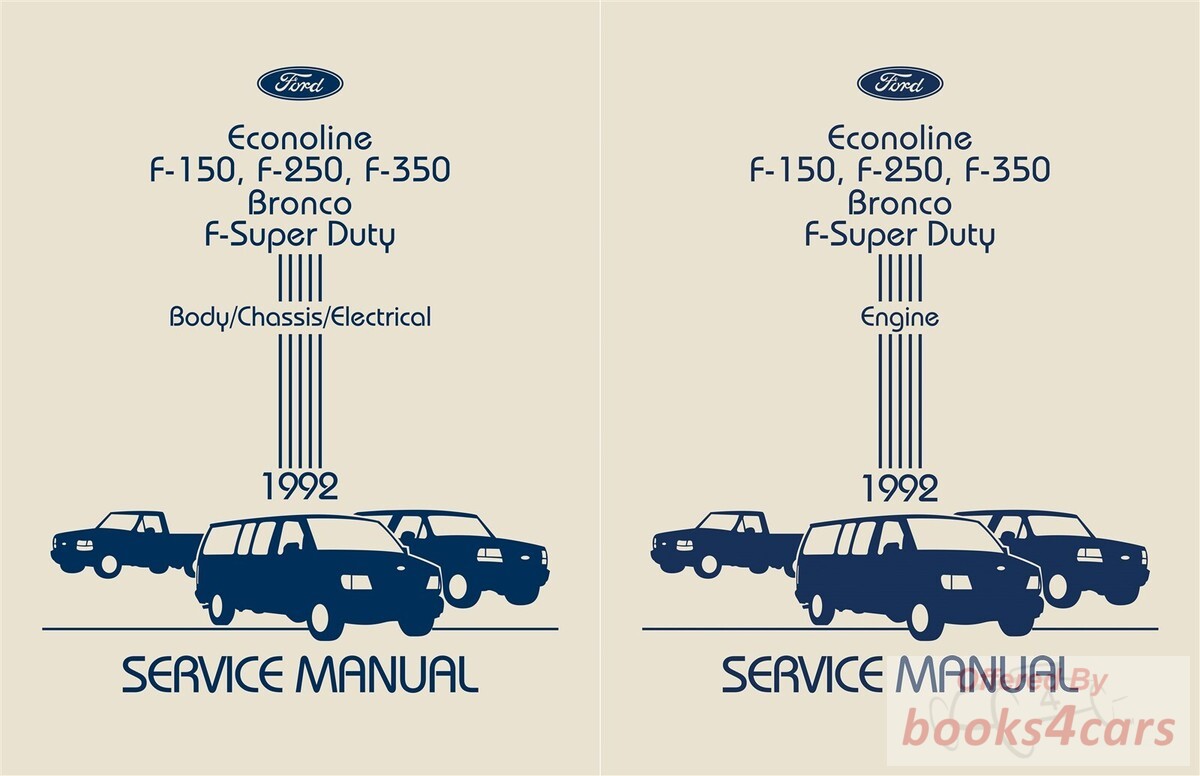 view cover of 1992 F150 F250 350 Bronco Econoline and F-Super Duty Engine Shop Service Repair manual by Ford Truck for F E 150 250 350 Pickup Van & SUV