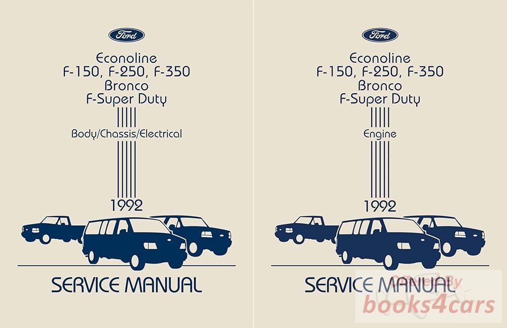 view cover of 1992 F150 F250 F350 Bronco Econoline and F-Super Duty Body Chassis and Electrical Shop Service REpair Manual by Ford Truck for F E 150 250 350 Pickup Van & SUV