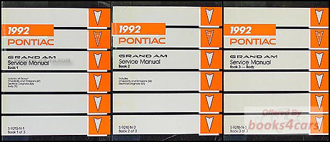 view cover of 1992 Grand Am Service shop repair manual, 3-Vol set by Pontiac