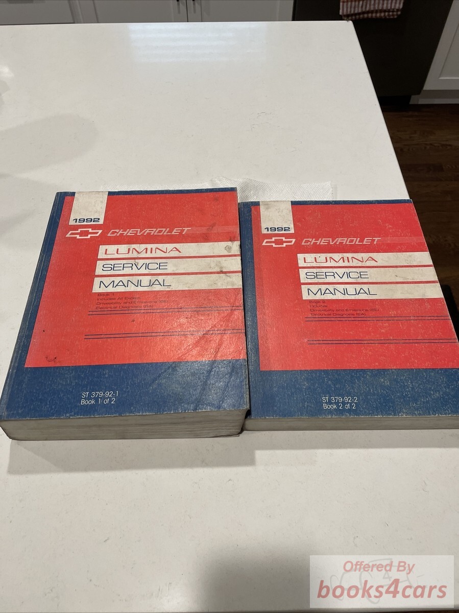 view cover of 1992 Lumina Shop Service Repair Manual by Chevrolet 2-volume set