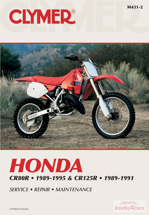 view cover of 1989-1995 CR80R & CR 125R Shop Service Repair Manual, 364 pages by Clymer for Honda