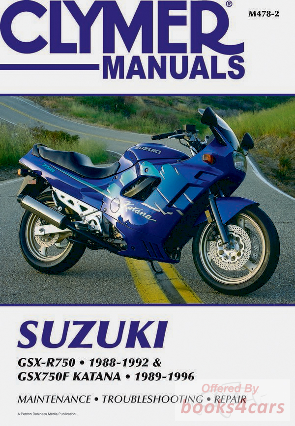 view cover of 1988-1992 Suzuki GSXR GSX R750, 89-96 GSX750F Katana Shop Service Repair Manual, 592 pages by Clymer