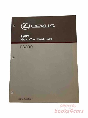 view cover of 1992 ES 300 New Car Features Manual by Lexus ES300