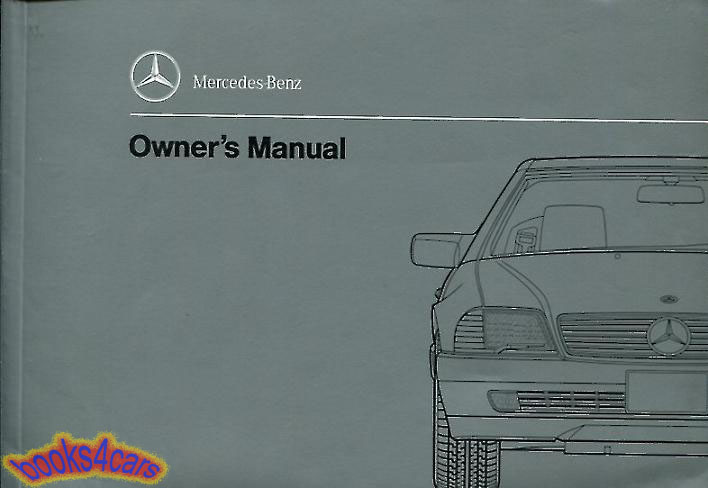 view cover of 1992 300SL 500SL owners manual by Mercedes for 300 & 500 SL