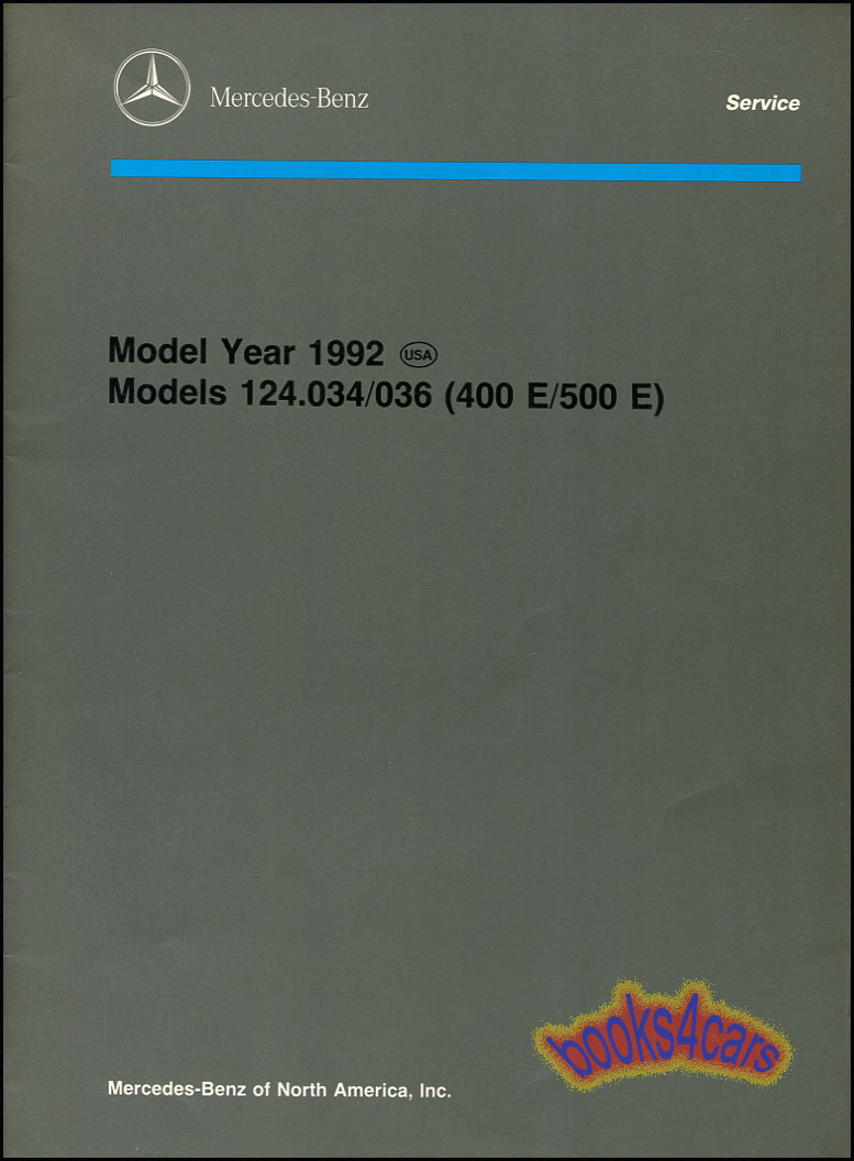 view cover of 1992 500E 400E Tech Intro Service Manual by Mercedes 124 400 & 500 E