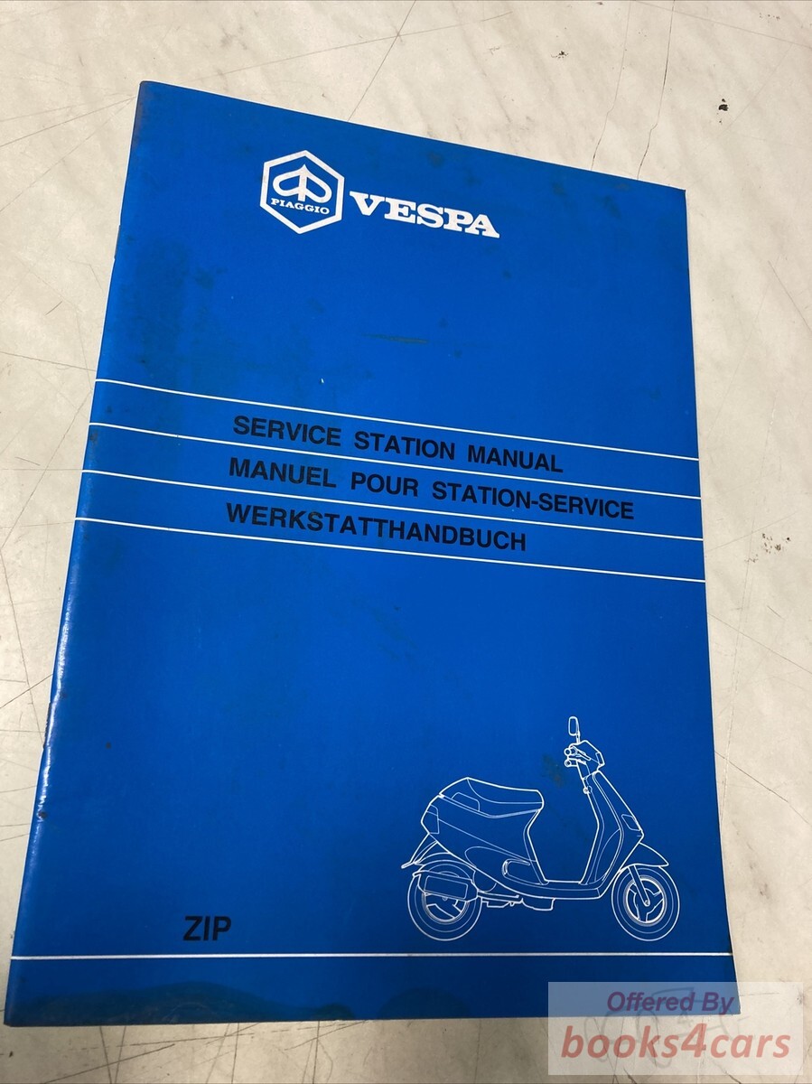 view cover of 1992 Shop Manual Zip supplement by Vespa