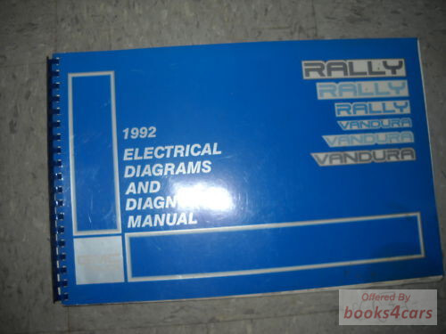 view cover of 1992 Rally Vandura Magnavan service shop repair manual by GMC