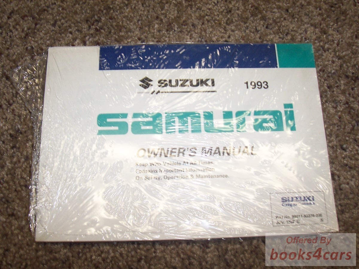 view cover of 1993 Samurai Owners Manual by Suzuki