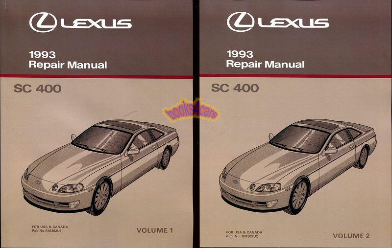 view cover of 1993 SC400 2 Volume Shop Service Repair Manual by Lexus for SC 400