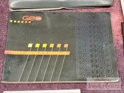 view cover of 1993 Metro Owners Manual by Geo