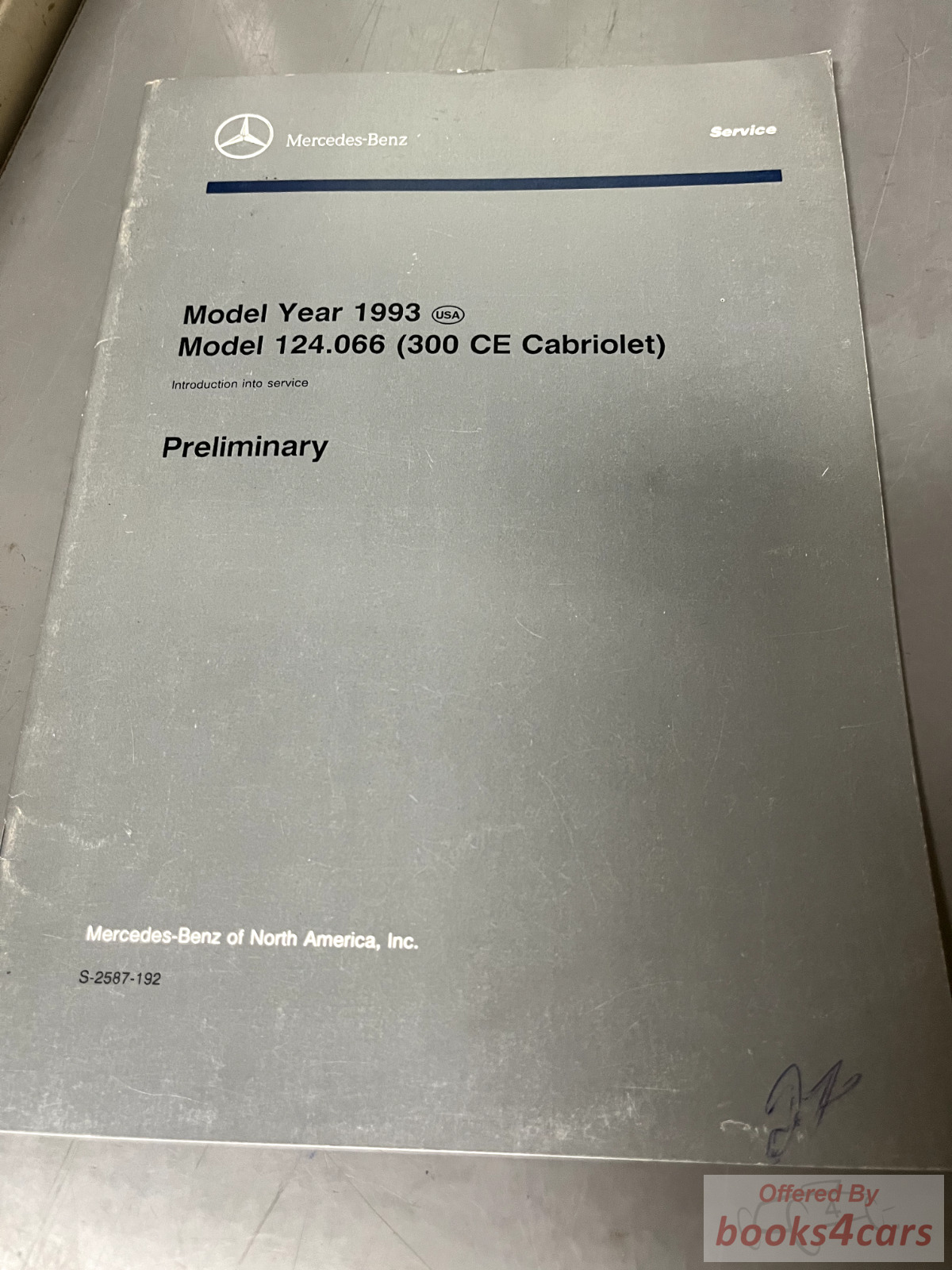 view cover of 1993 124.066 300CE Cabriolet Introduction into Service By Mercedes Preliminary