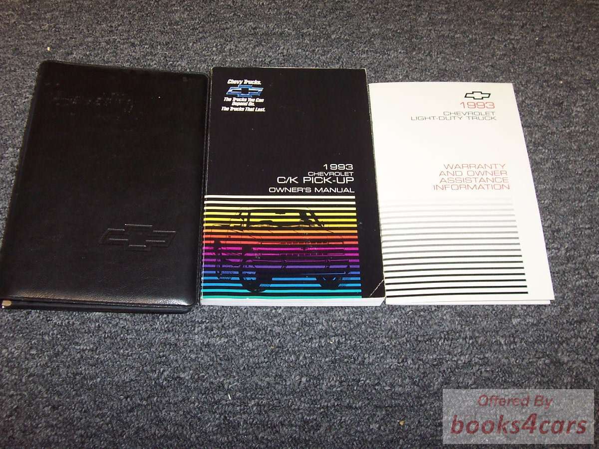 view cover of 1993 C/K Pickup Owners Manual by Chevrolet for Silverado