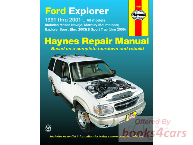 view cover of 1991-2001 Ford Explorer, Mercury Mountaineer, Mazda Navajo, 2002-2005 SportTrac shop service repair manual by Haynes