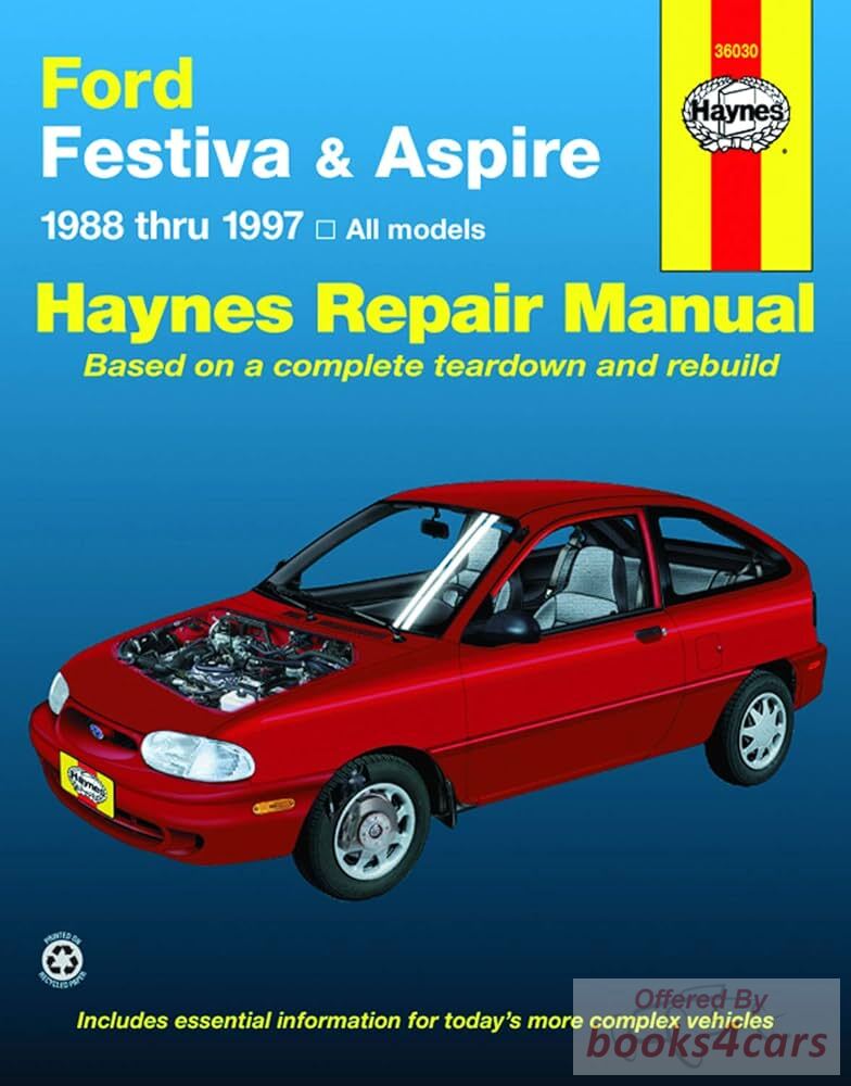 view cover of 1988-1997 Festiva Aspire Ford shop service repair manual by Haynes