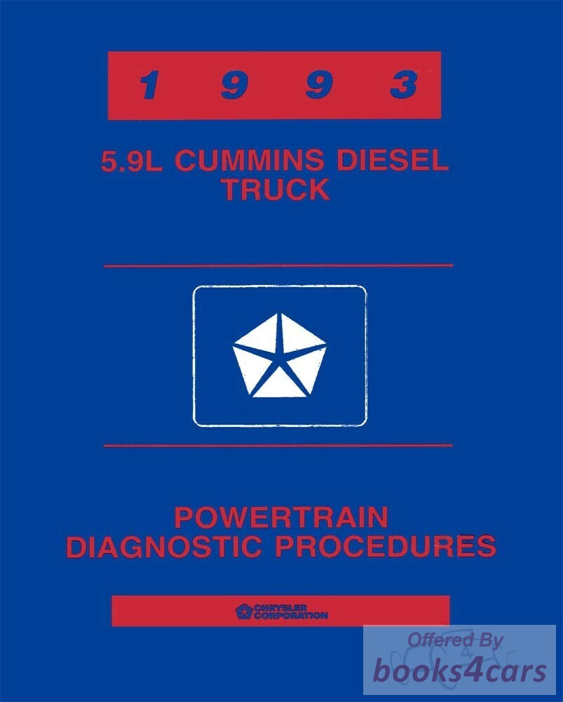 view cover of 1993 5.9L Cummins Diesel Powertrain Diagnostic Procedures Manual by Dodge Chrysler