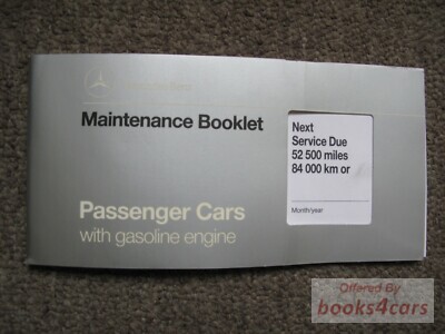 view cover of 1993 Gasoline Engine Maintenance Booklet by Mercedes