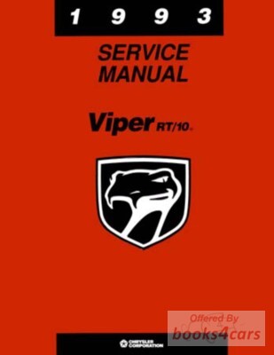 view cover of 1993 Viper Shop Service Repair Manual by Dodge