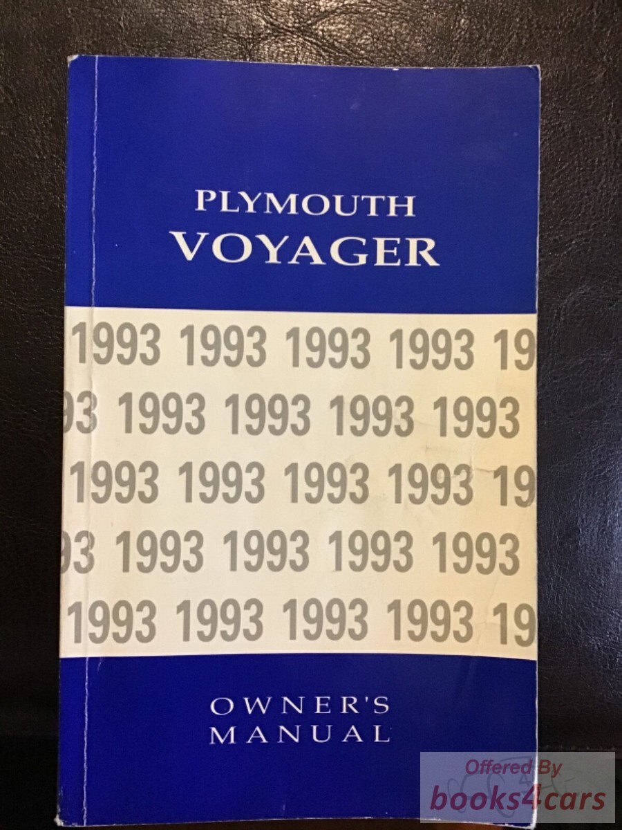view cover of 1993 Voyager owners manual by Plymouth
